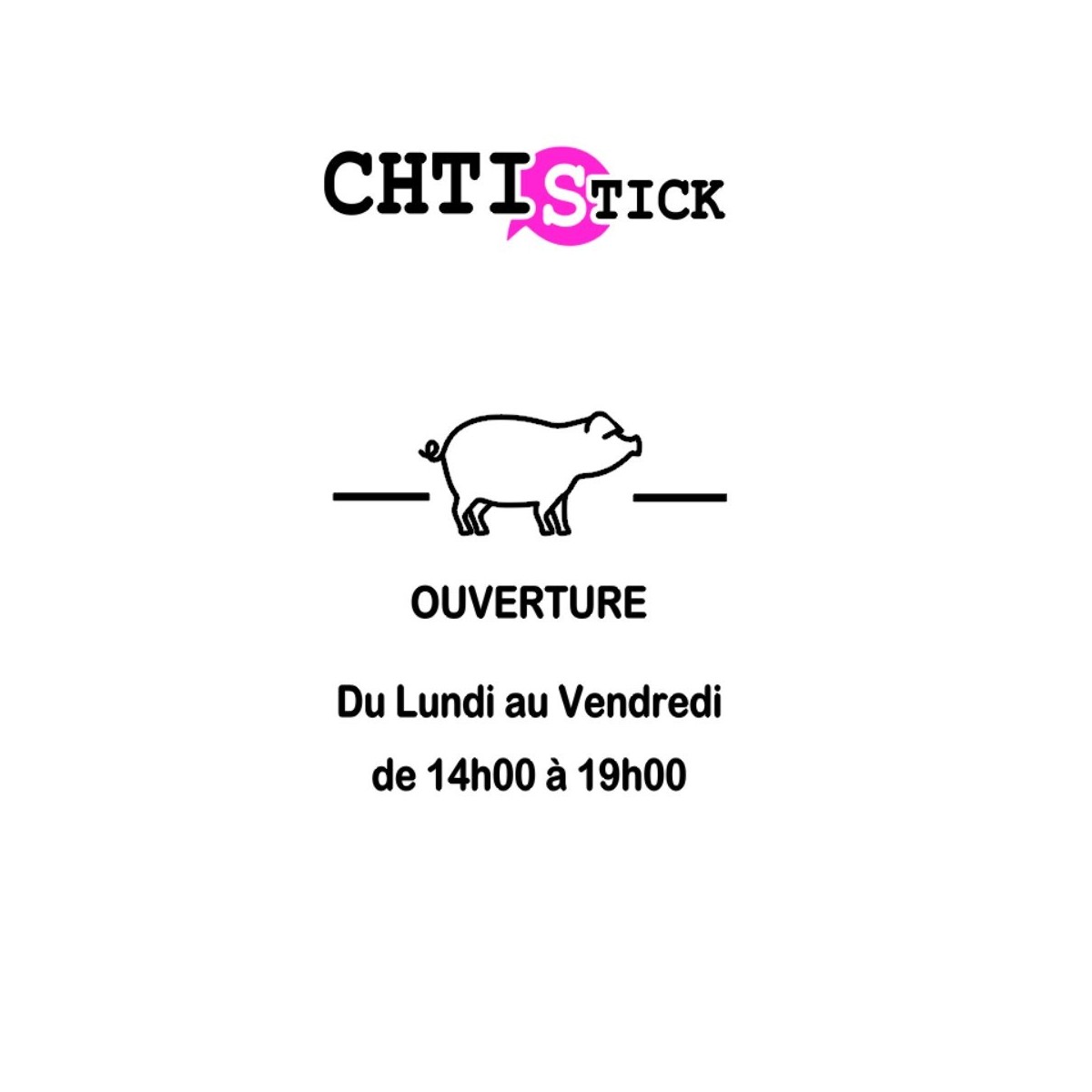 chtistick STICKERS HORAIRES COCHON