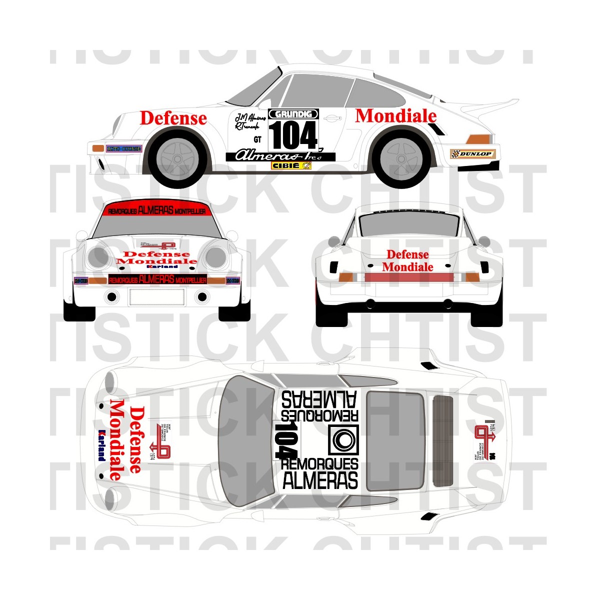 KIT DECO RALLYE PORSCHE TOUR AUTO