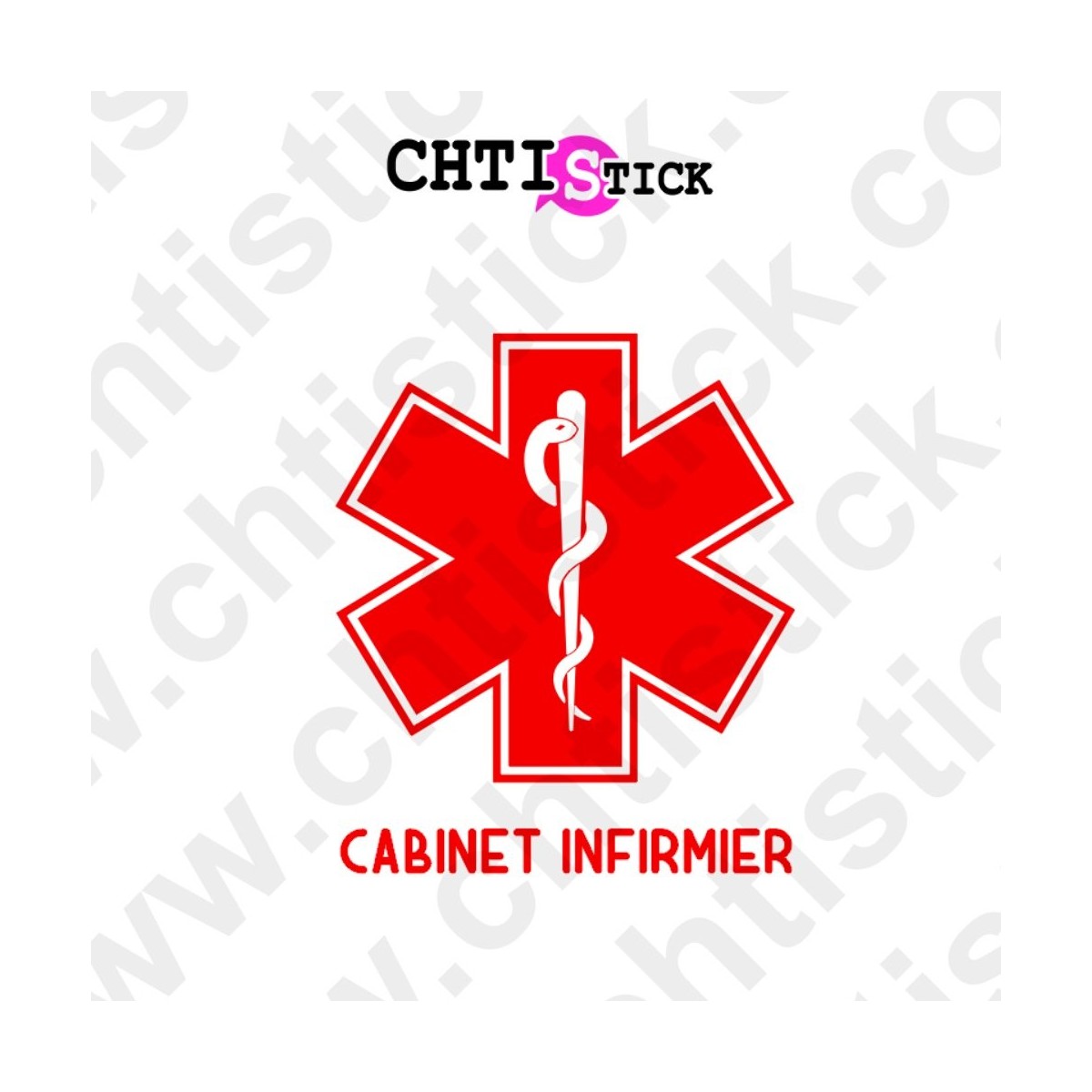 STICKER CADUCEE CREUSE TXT12