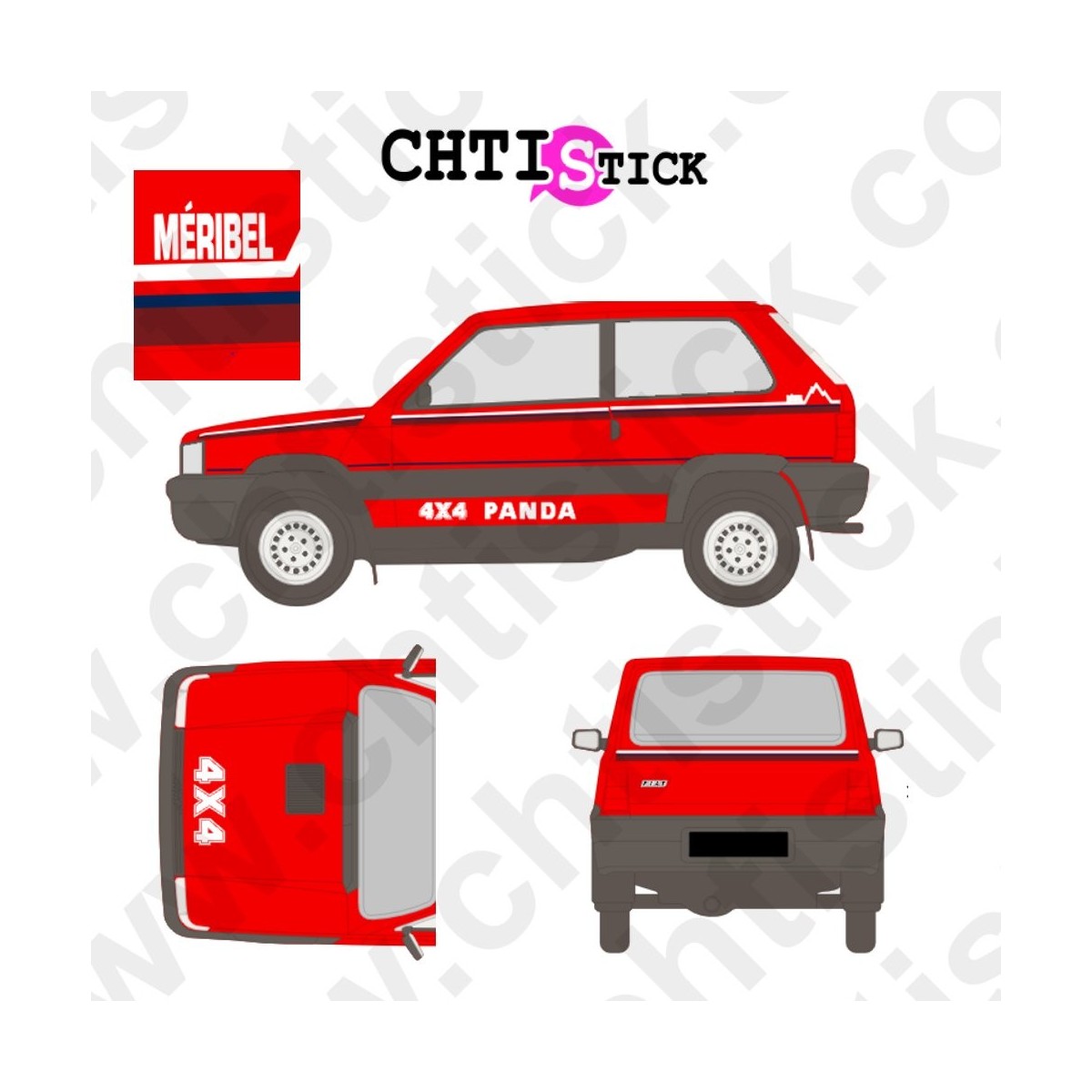 chtistick Kit complet Fiat Panda 4x4 MERIBEL