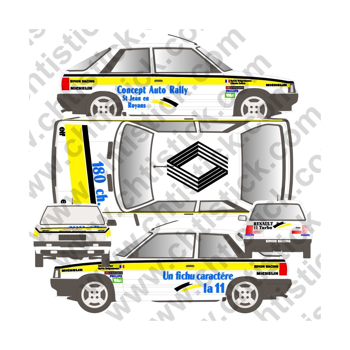 chtistick KIT DECO RALLYE R11 PERSONNALISE