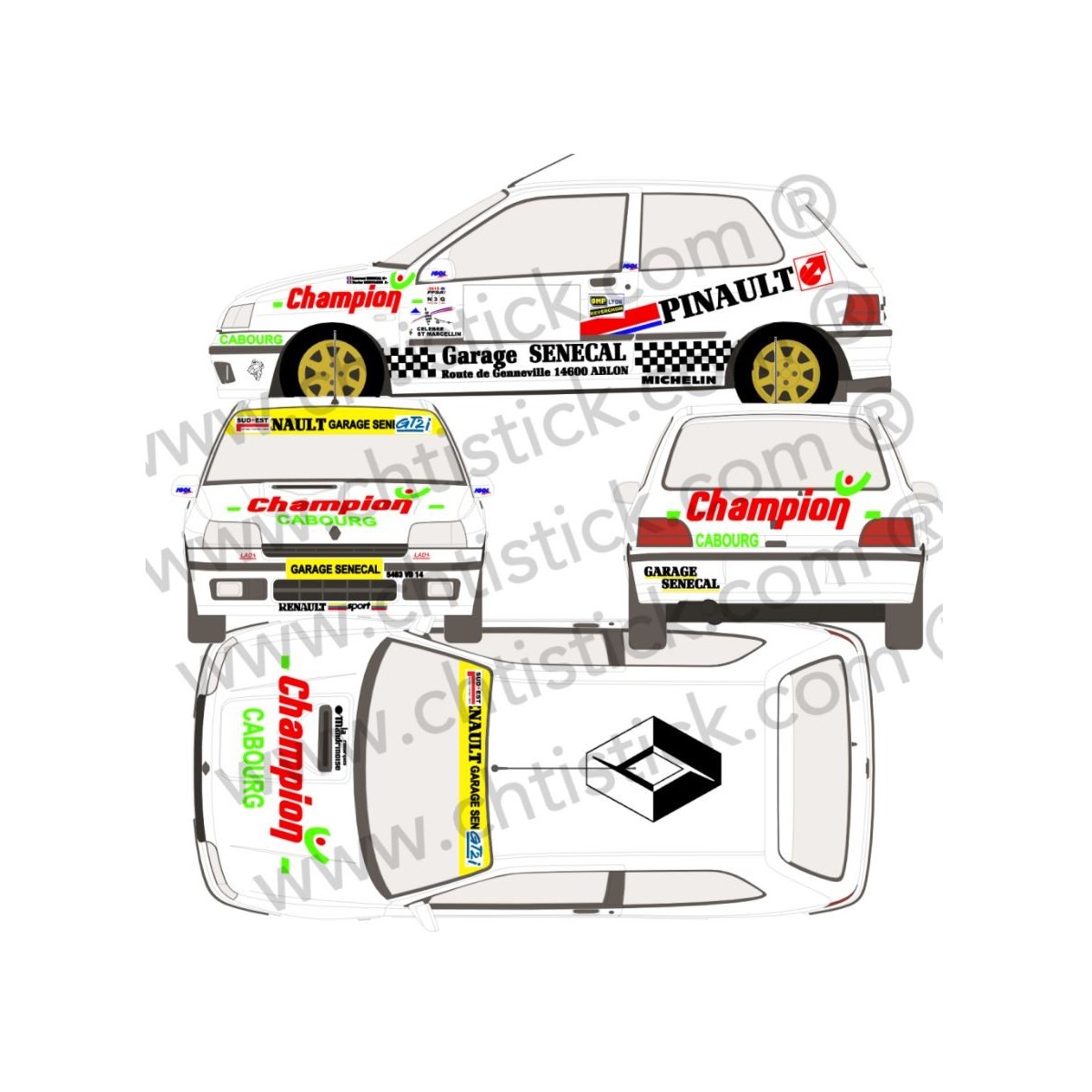 Kit DECO RALLYE CLIO PERSO CHAMPION