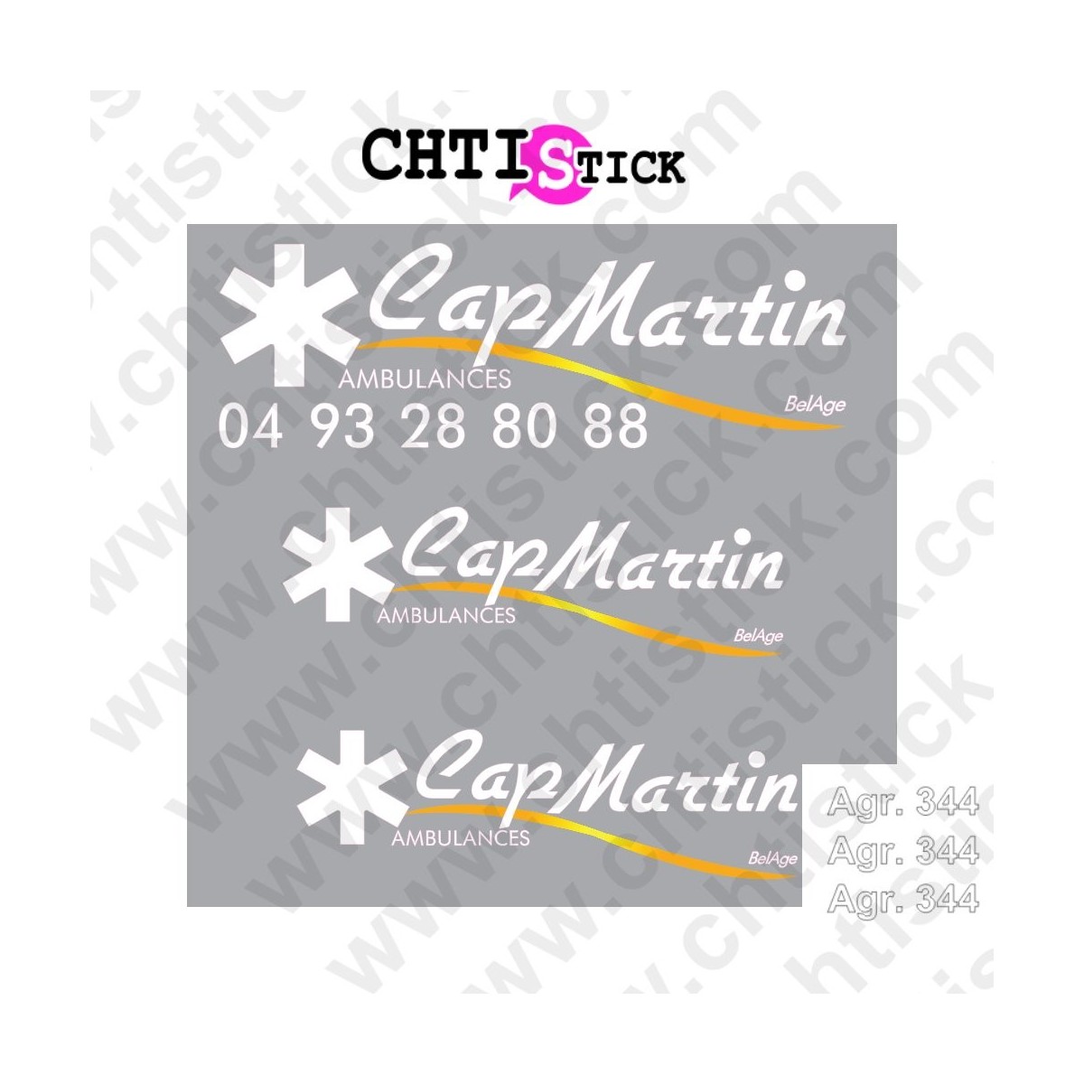 chtistick MARQUAGE AMBULANCE CAP MARTIN