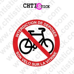 STICKERS INTERDIT VELO VITRINE