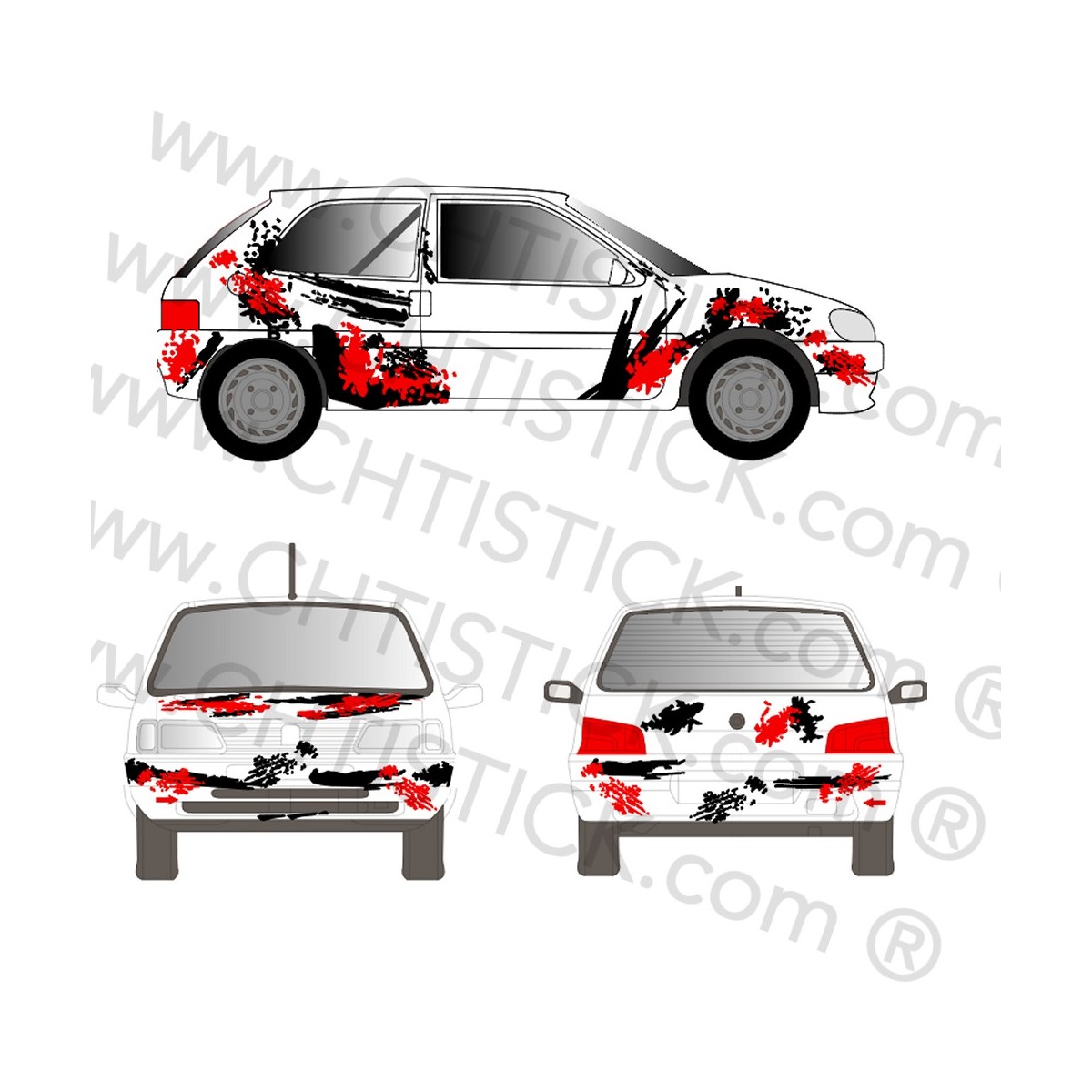 KIT DECO RALLYE SAXO PERSONNALISE