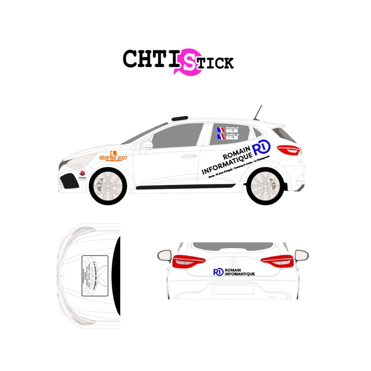 chtistick AUTOCOLLANTS PERSONNALISES ROMAIN INFO