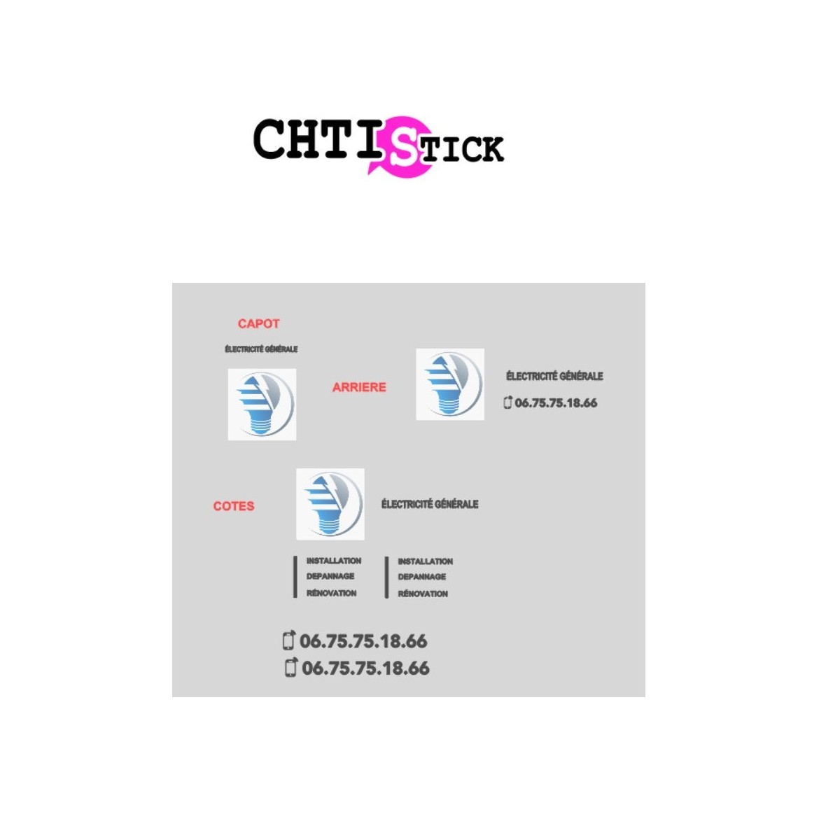 chtistick MARQUAGE VEHICULE ELECTRICIEN