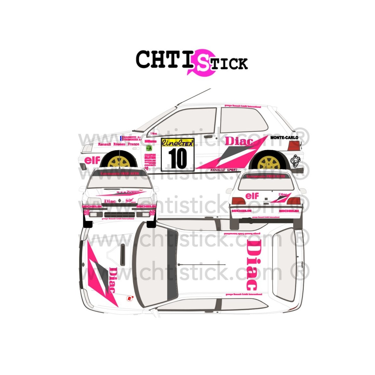 chtistick KIT DECO RALLYE CLIO DIAC