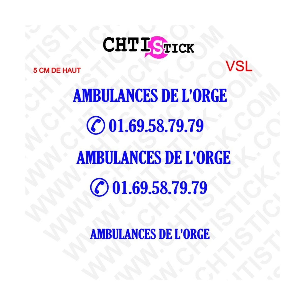 chtistick MARQUAGE AMBULANCE VSL CLIENT