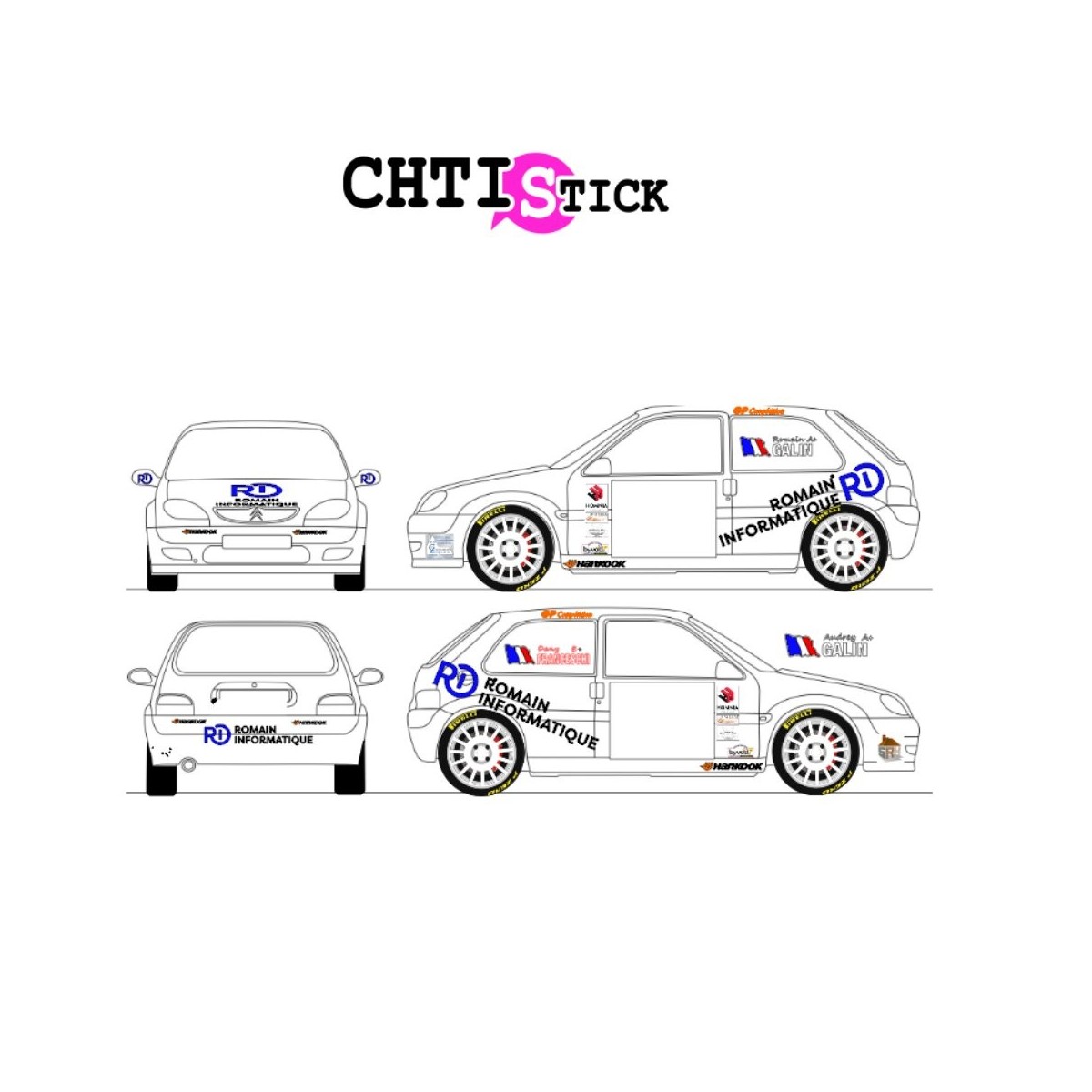 chtistick AUTOCOLLANTS SPONSORS ROMAIN 