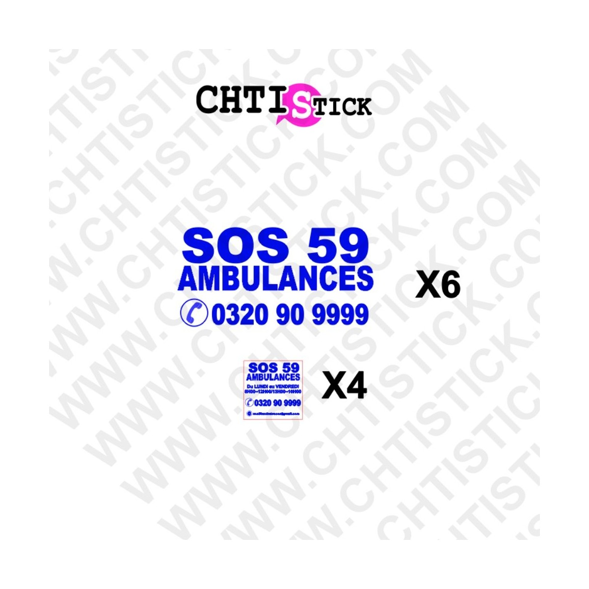 MARQUAGE SOS 59 AMBULANCES X6