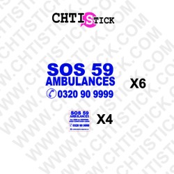 MARQUAGE SOS 59 AMBULANCES X6