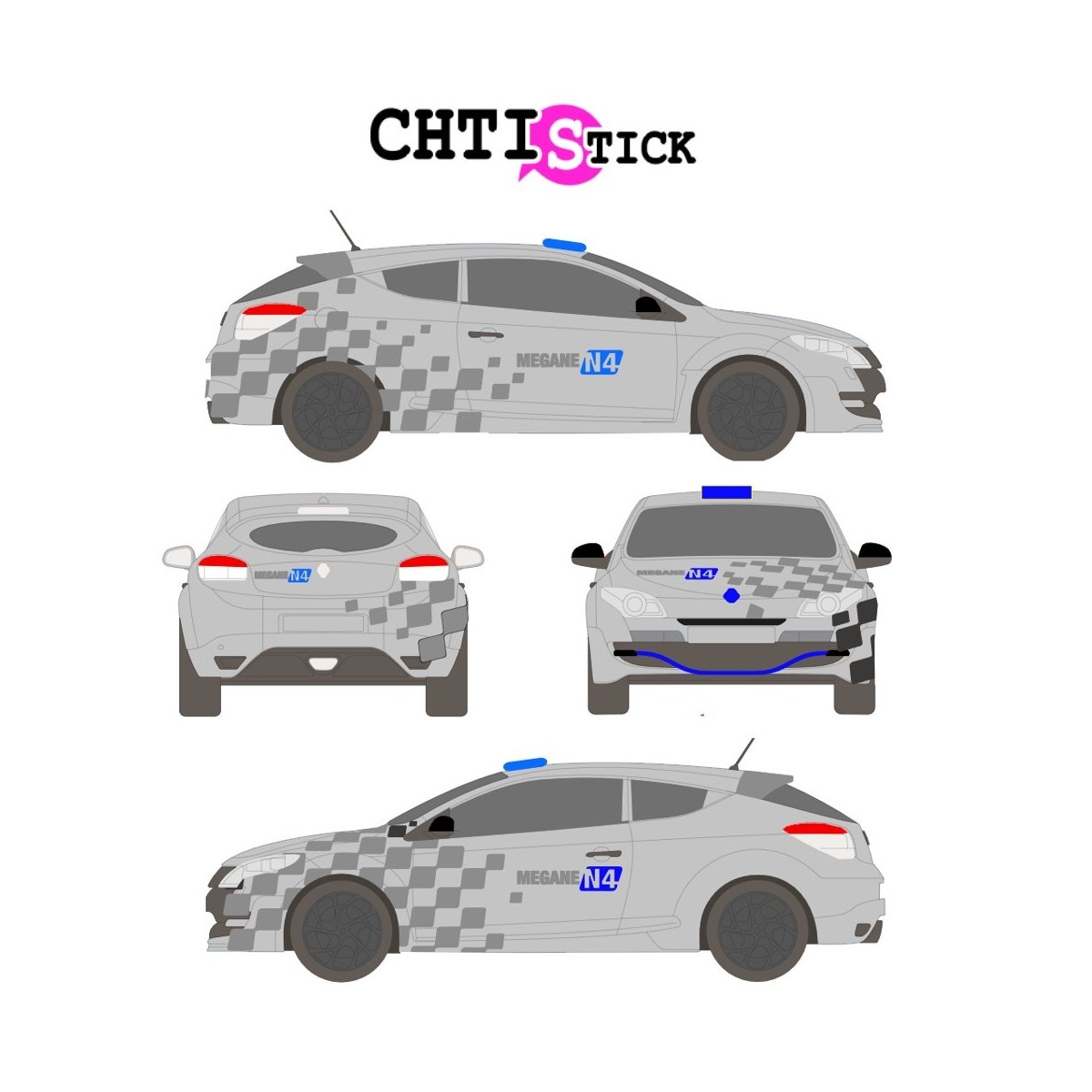 chtistick STICKERS Déco mégane N4 Light 
