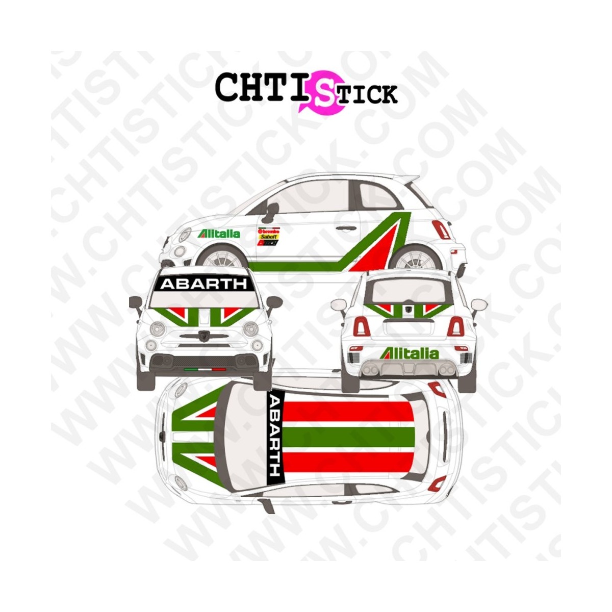 chtistick KIT DECO FIAT ABARTH ALITALIA