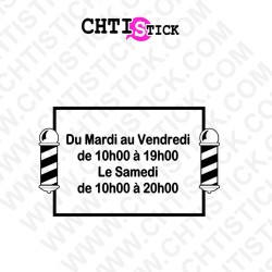 STICKERS HORAIRES BARBIER