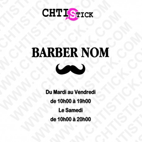 STICKERS HORAIRES BARBIER XL
