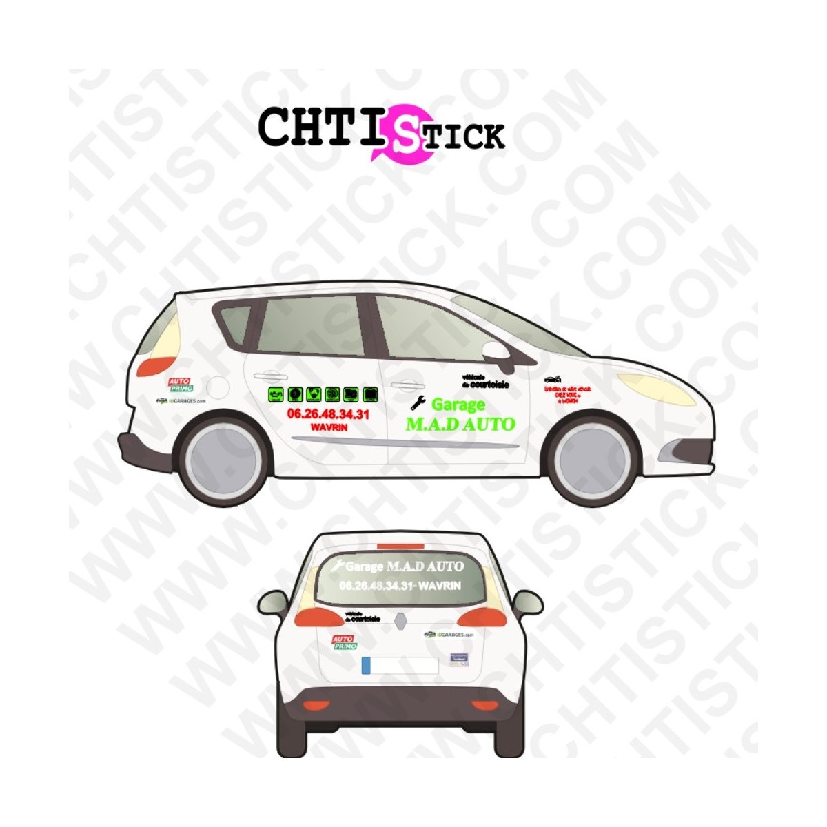 MARQUAGE VEHICULE COURTOISIE MAD X 2 