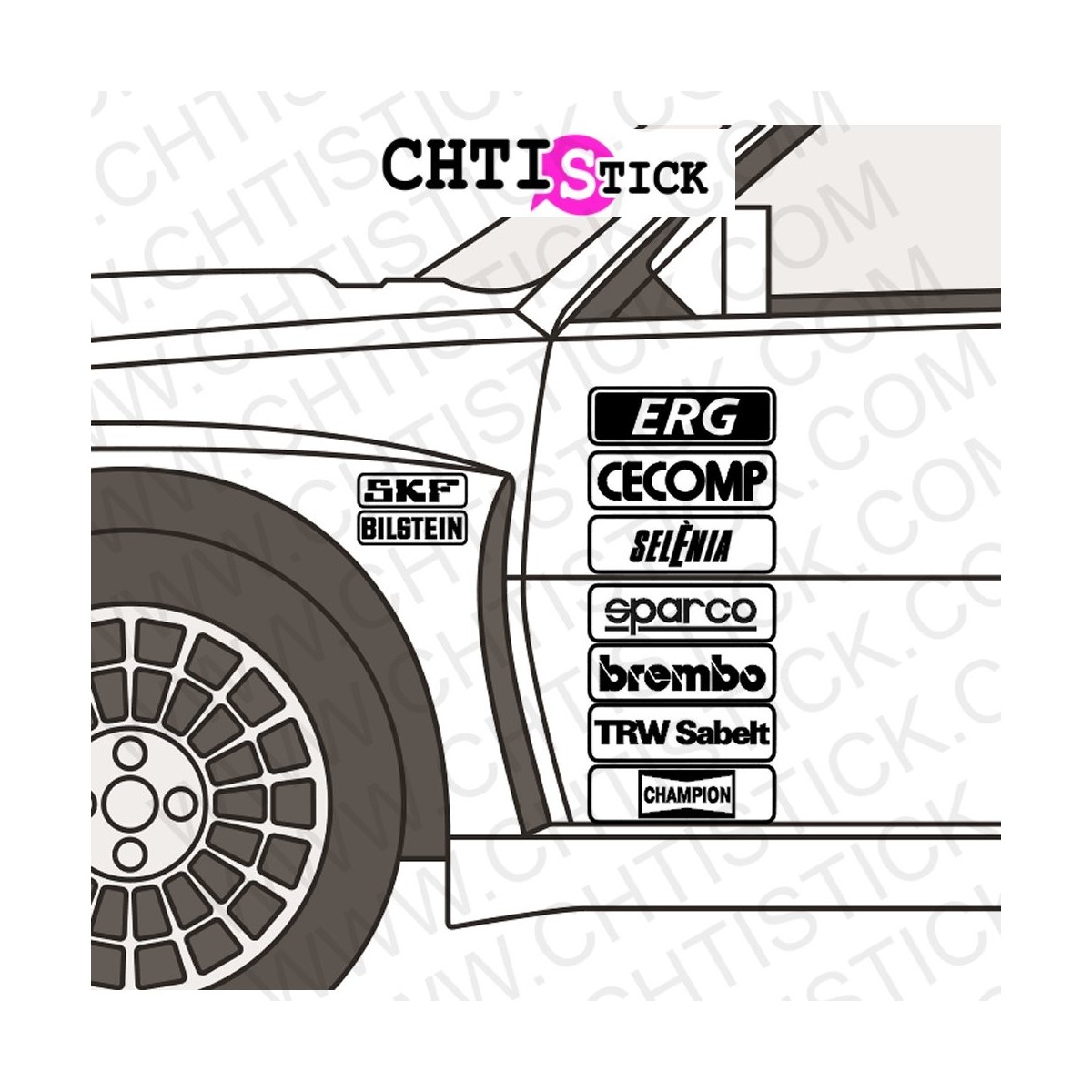 chtistick Autocollants sponsors Lancia