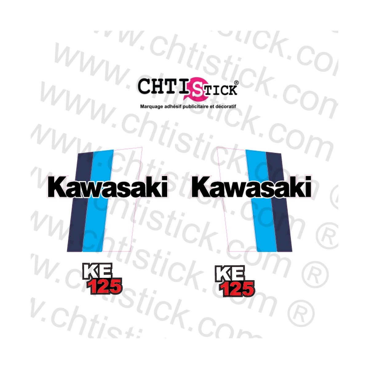 Stickers moto Kawasaki KE125 A