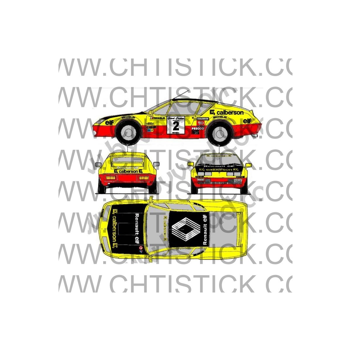 chtistick Kit déco Alpine A310 Ronde Cevenolle 1974