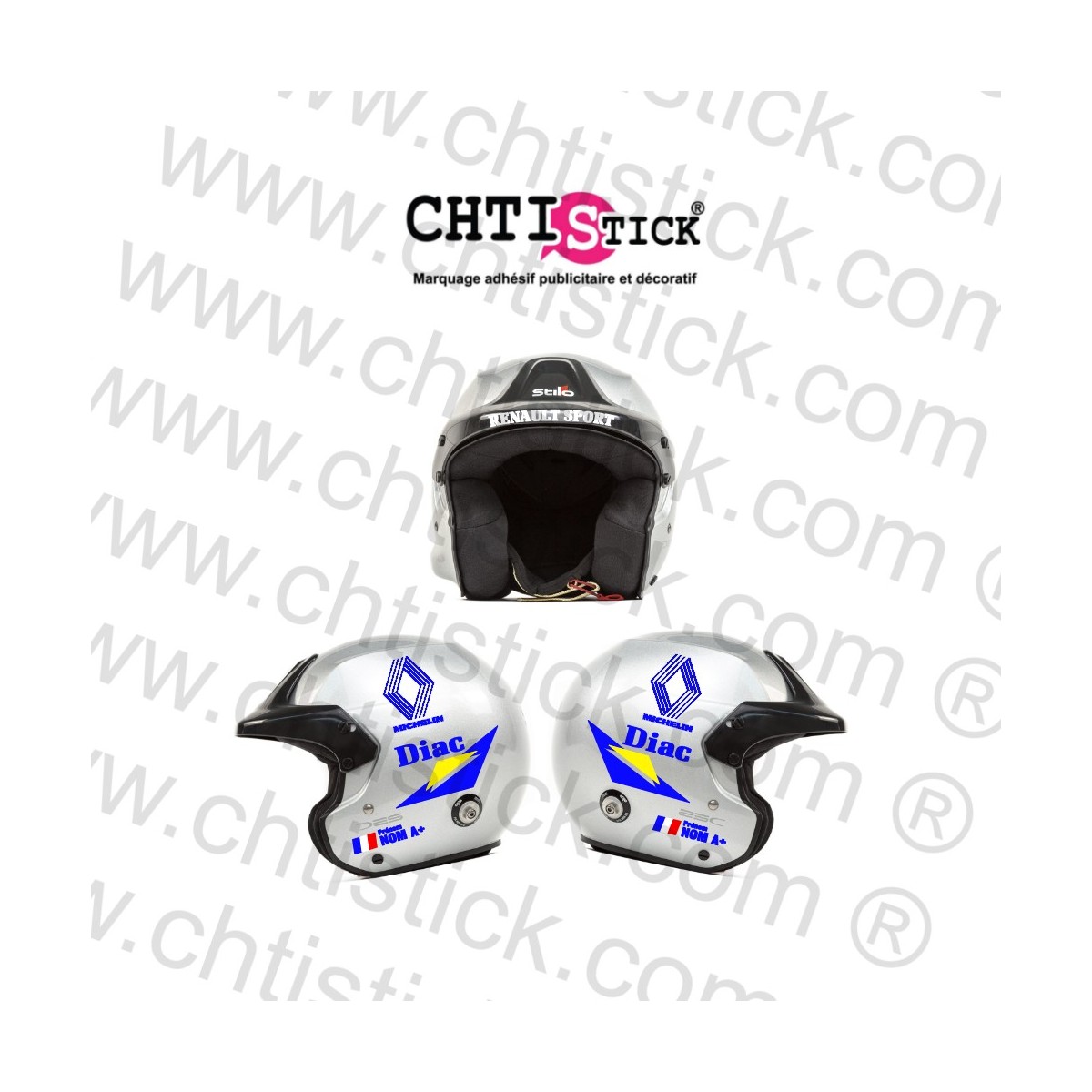 chtistick Autocollants casque DIAC