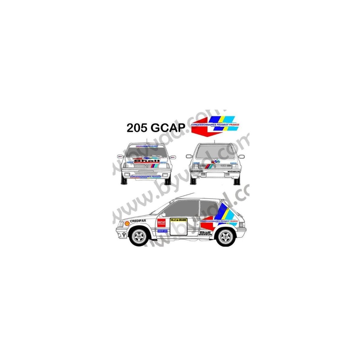 chtistick Kit déco Peugeot 205 GCAP 1991