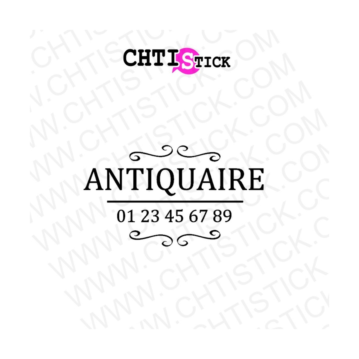 STICKER VITRINE ANTIQUAIRE