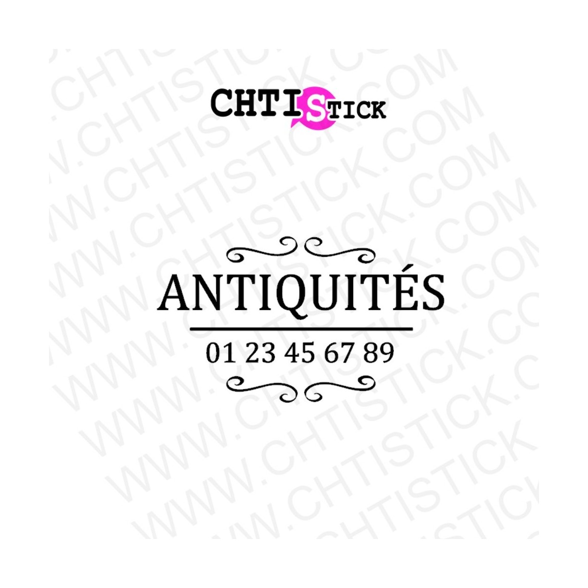 STICKER VITRINE ANTIQUAIRE