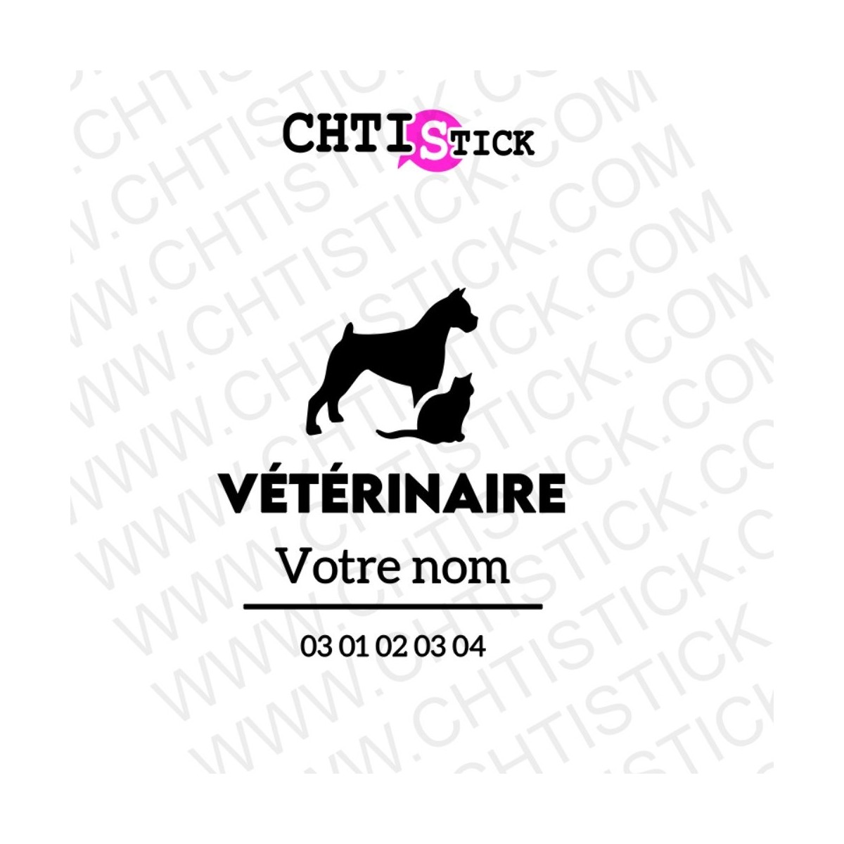 chtistick STICKERS VETERINAIRE PERSONNALISE