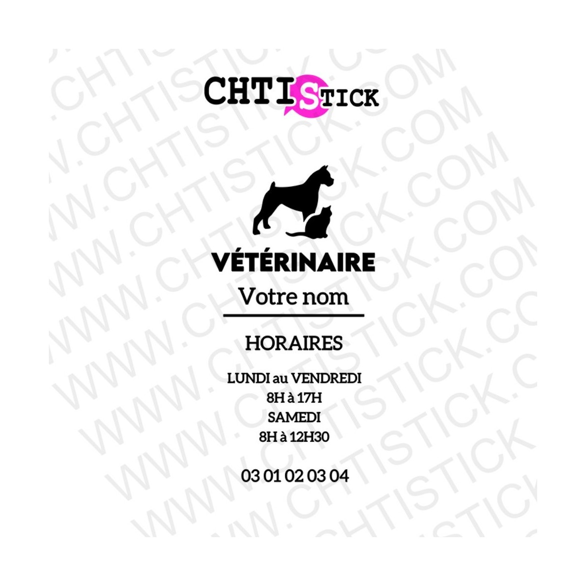 chtistick STICKERS HORAIRES VETERINAIRE