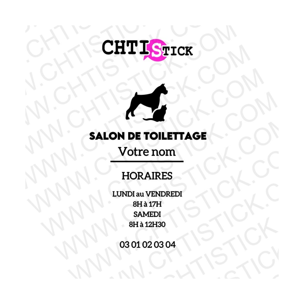 STICKERS TOILETTAGE HORAIRES 