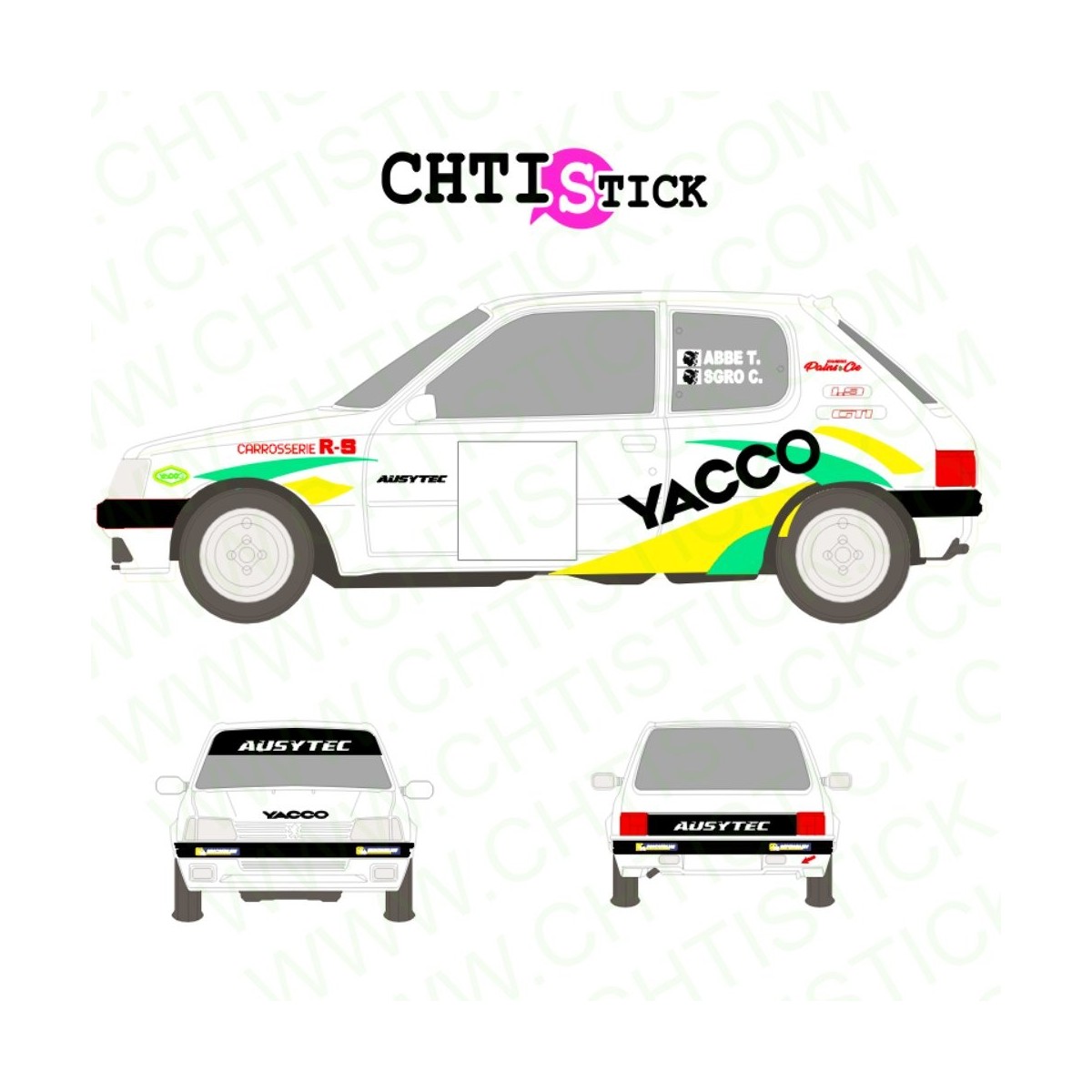 Kit deco 205 rallye Yacco personnalise