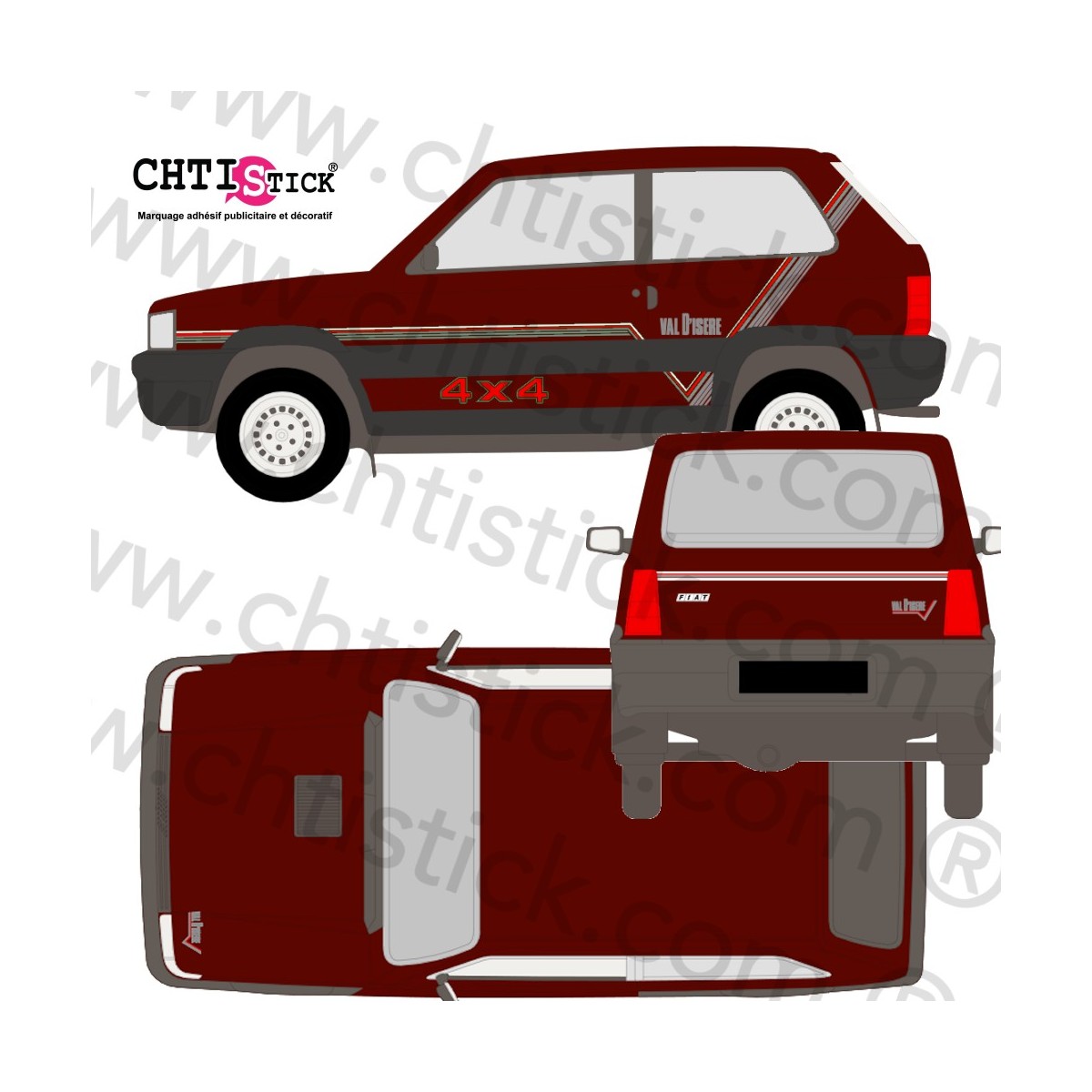 KIT PANDA VAL D'ISERE MK4 1992 BORDEAUX