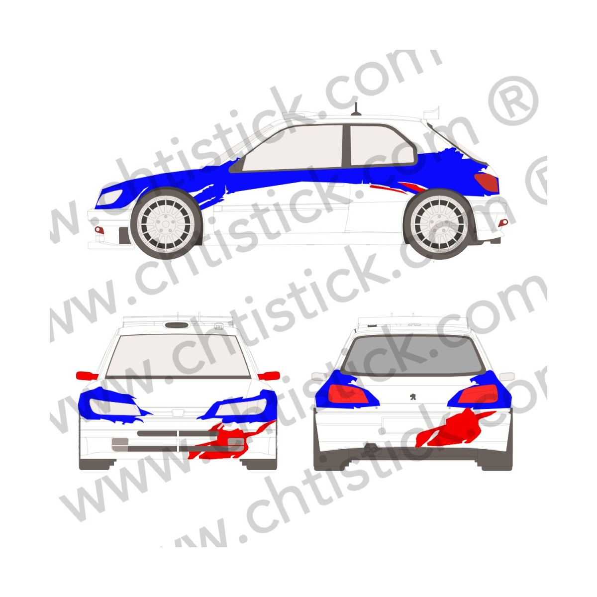 chtistick Bandes seules Peugeot 306 MAXI 