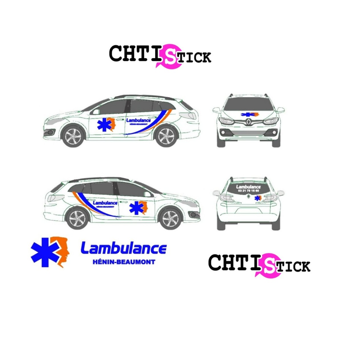 chtistick FLOCAGE LAMBULANCE HENIN PM
