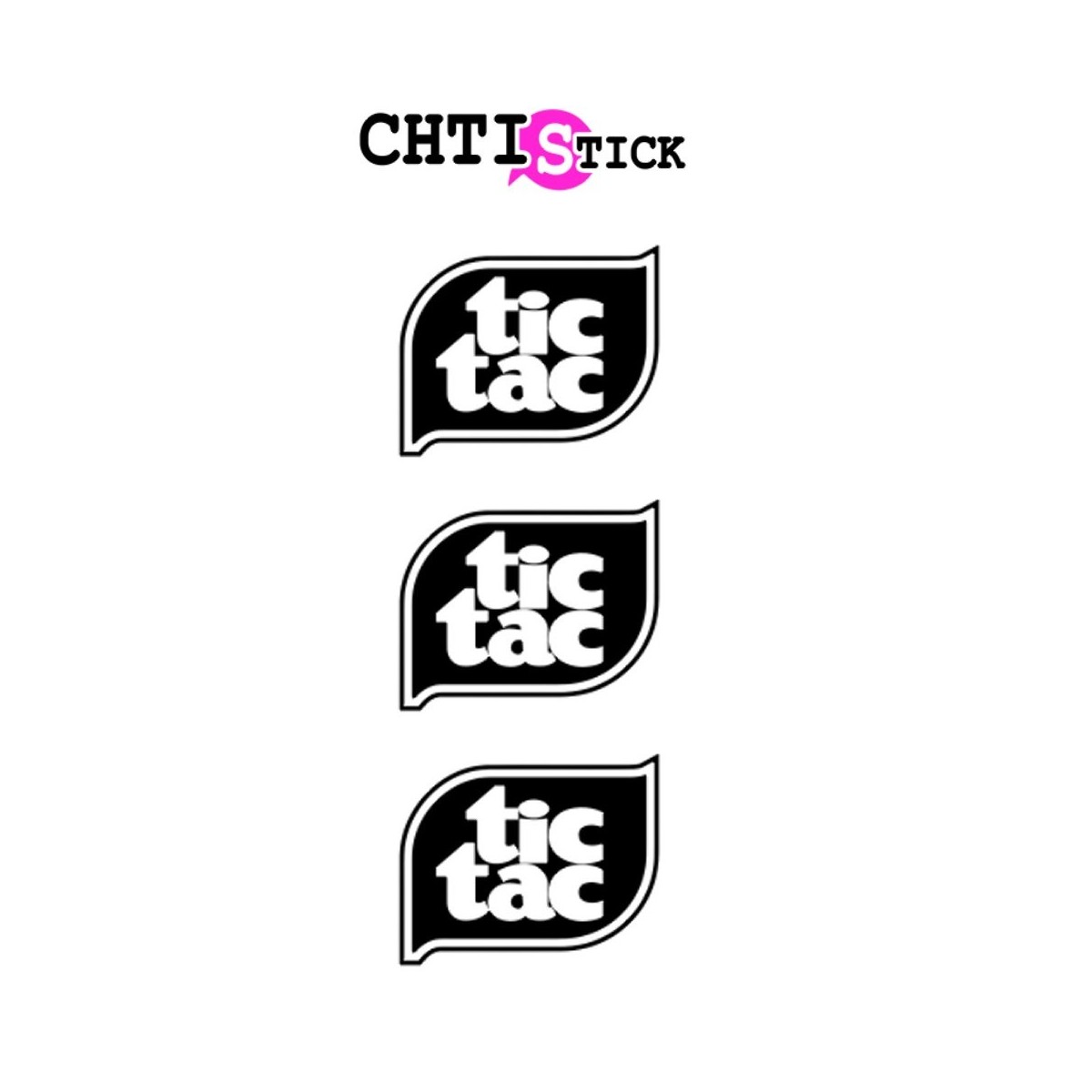 chtistick 3 AUTOCOLLANTS PERSO 12CM