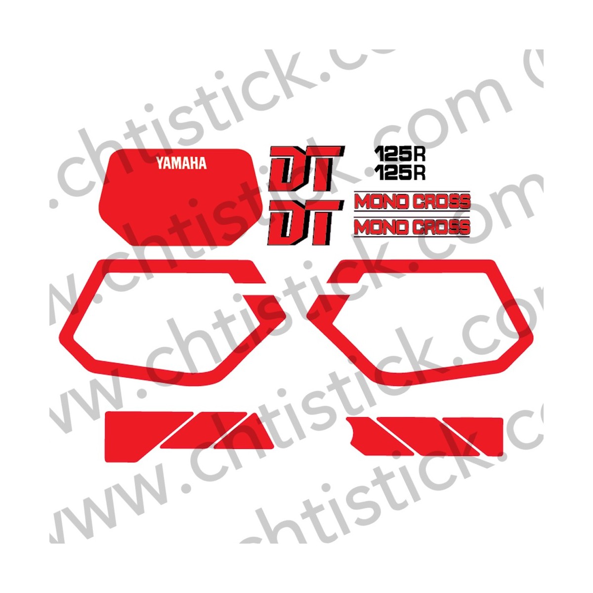 STICKERS YAMAHA 125DTR 1991 rouge