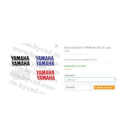 STICKERS YAMAHA VERT FLUO 20CM