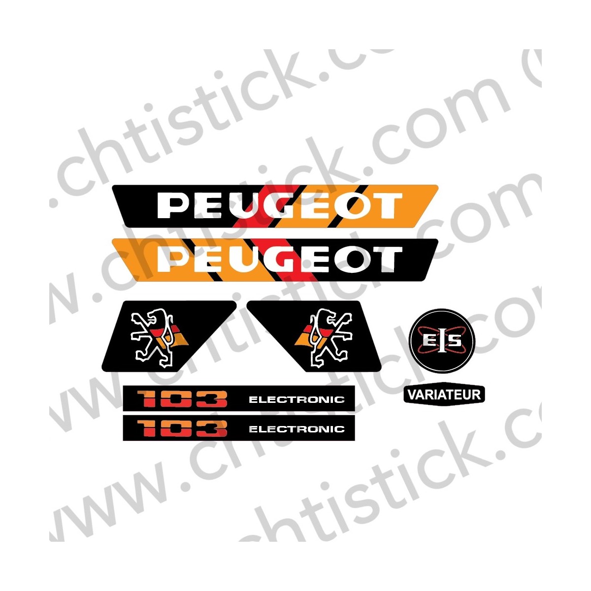chtistick Kit autocollants Peugeot 103 MVL