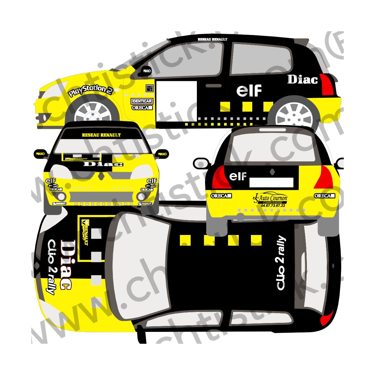 chtistick DECO CLIO RS2 RALLYE