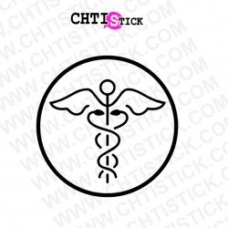 STICKERS CADUCEE ROND 30 cm