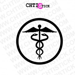 STICKERS CADUCEE ROND 30 cm 2
