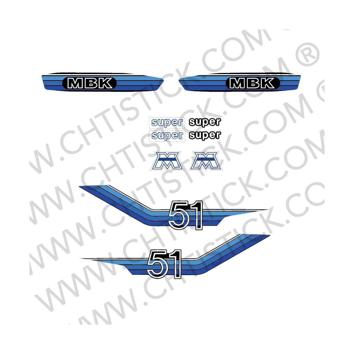 Stickers MOTOBECANE MBK 51 BLEU