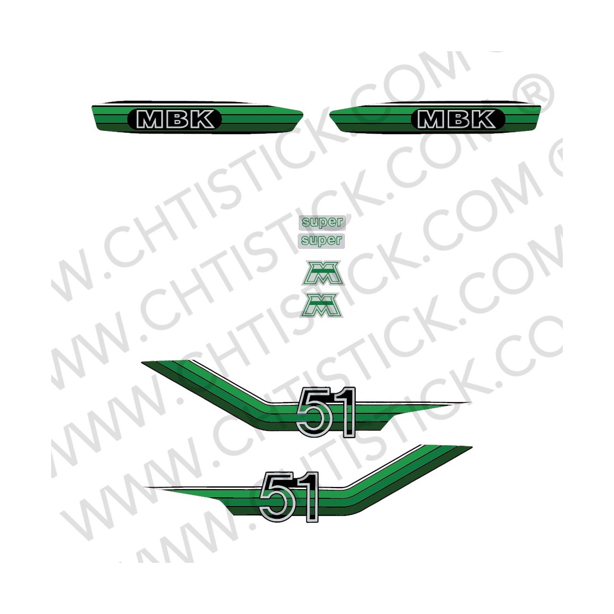 Stickers MOTOBECANE MBK 51 VERT