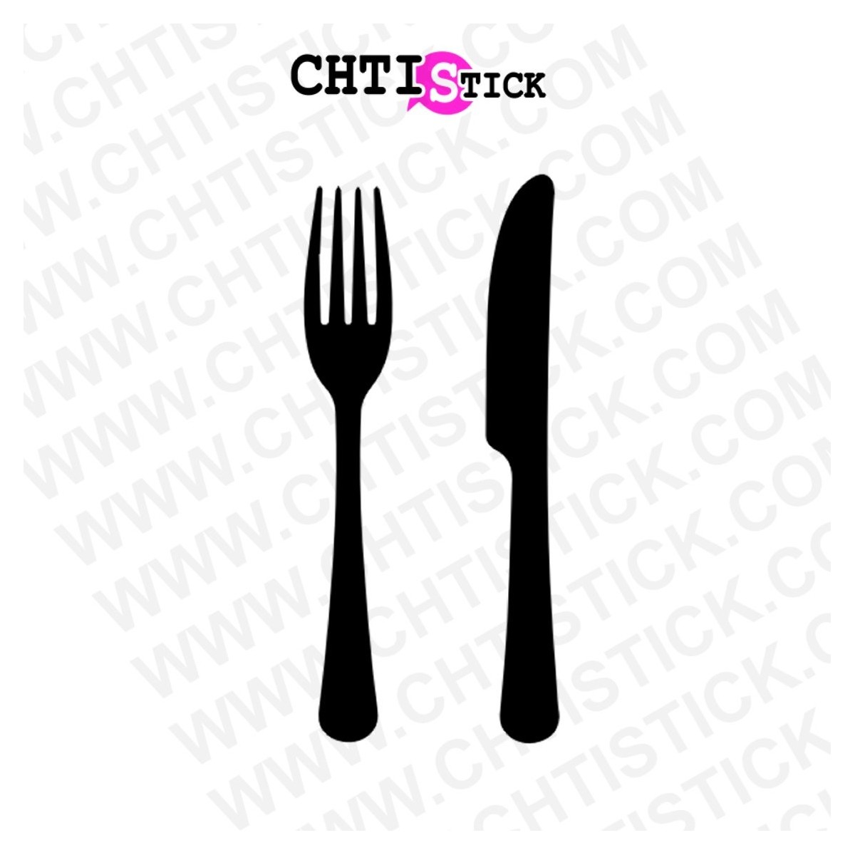 chtistick STICKERS FOURCHETTE COUTEAU
