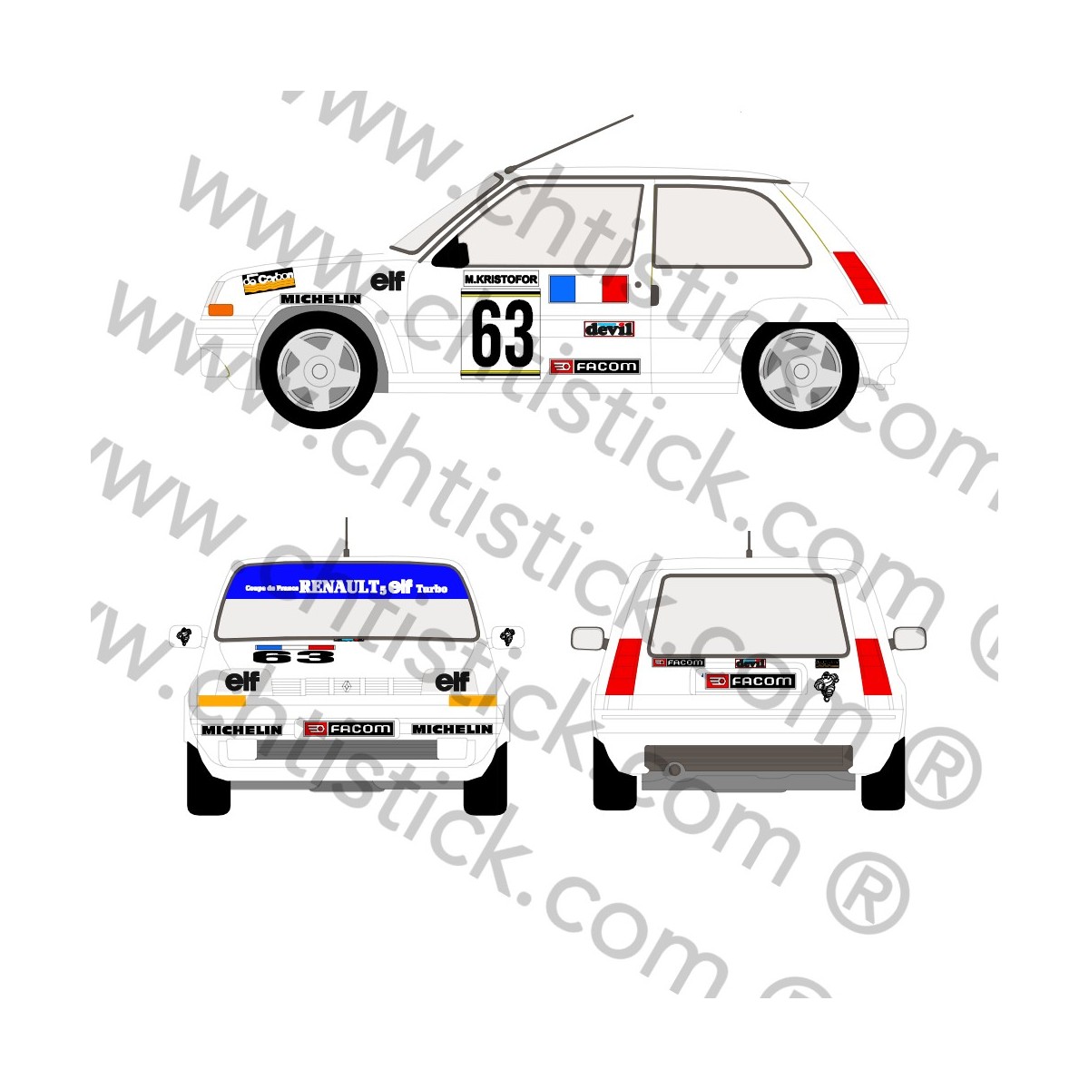 chtistick KIT DECO R5 GT PERSONNALISE