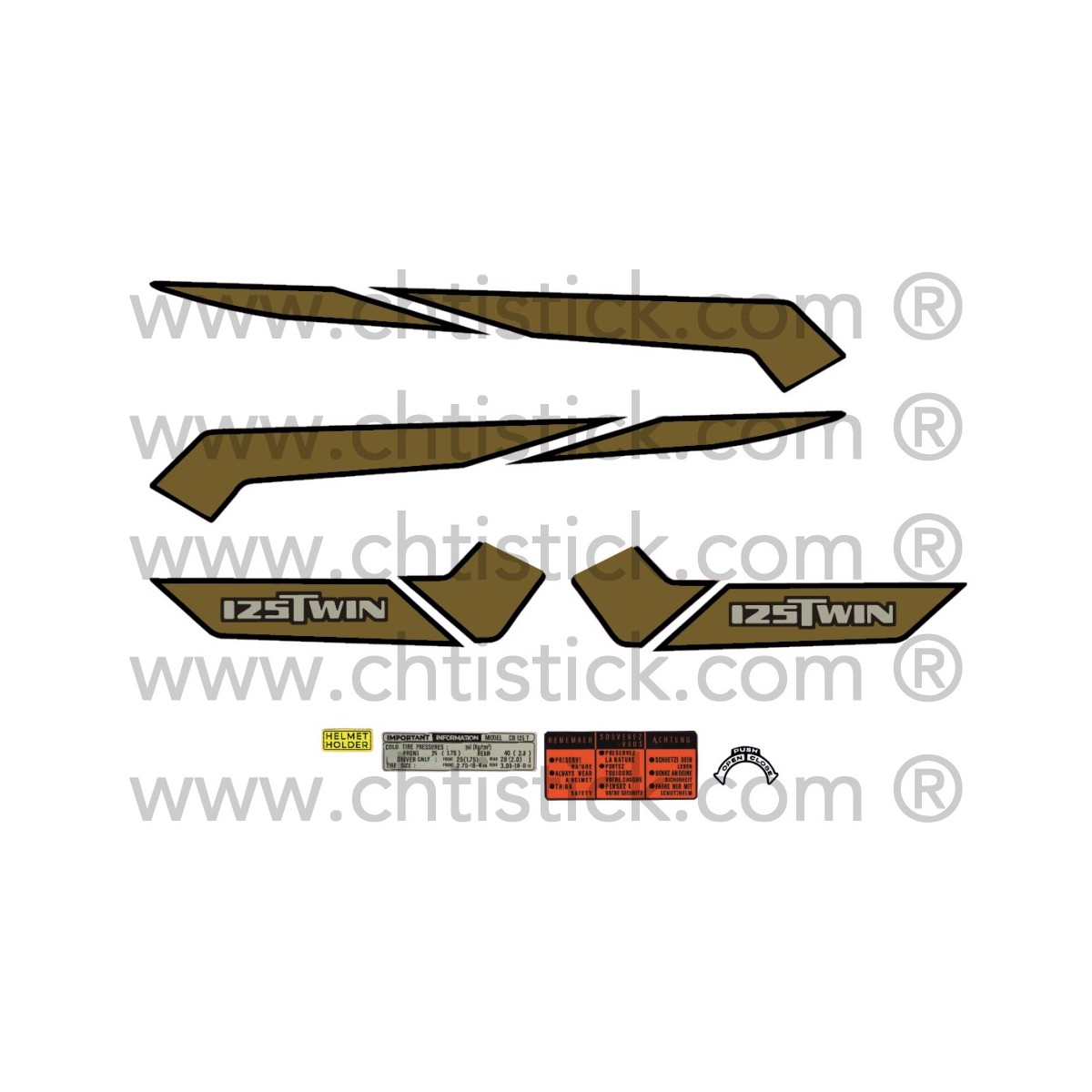 chtistick KIT HONDA 125 TWIN T1 ON