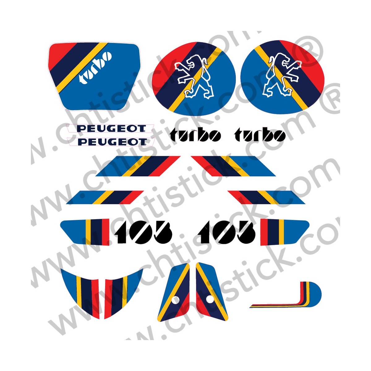Kit autocollants Peugeot 103 Turbo