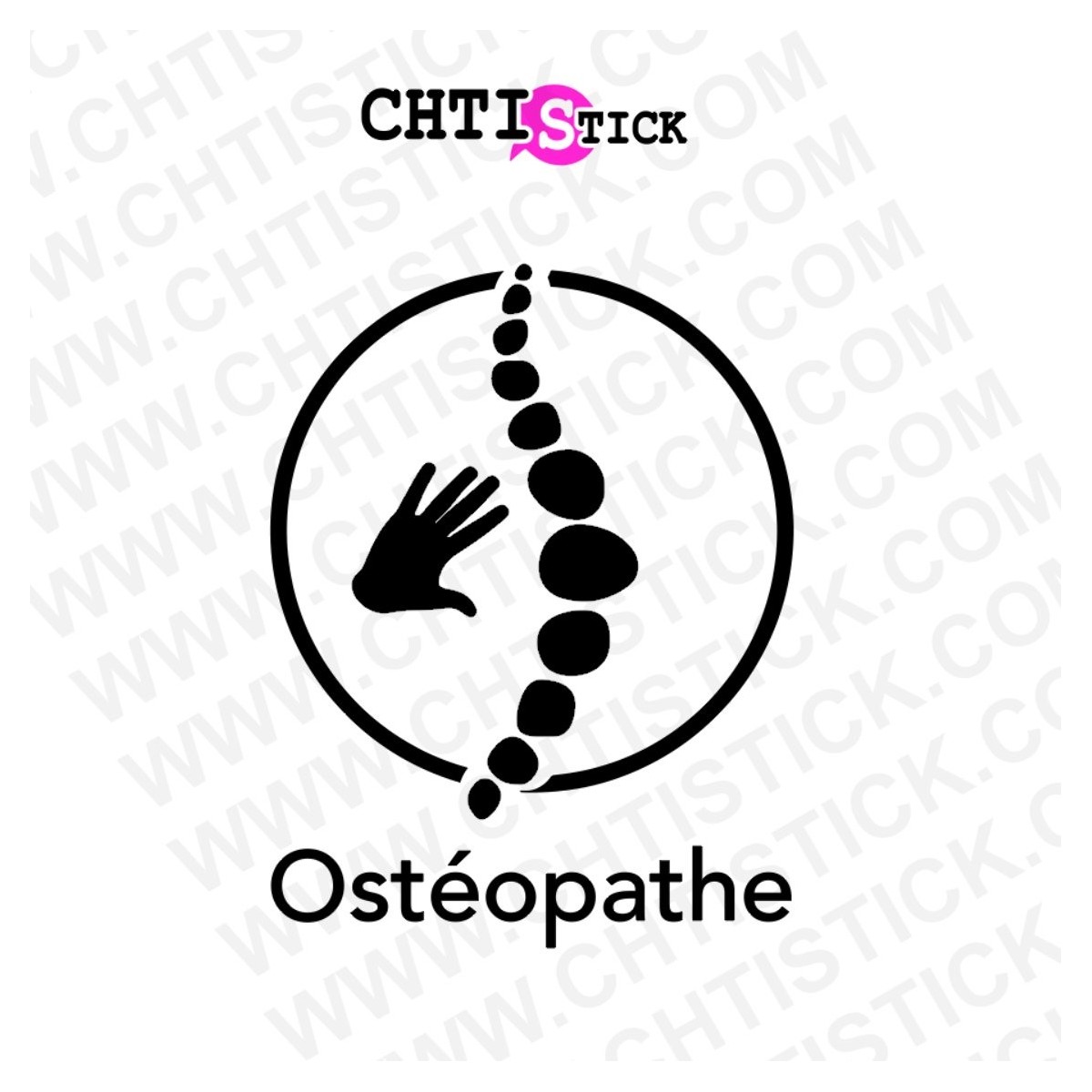 Autocollant kinésithérapeute ostéopathe