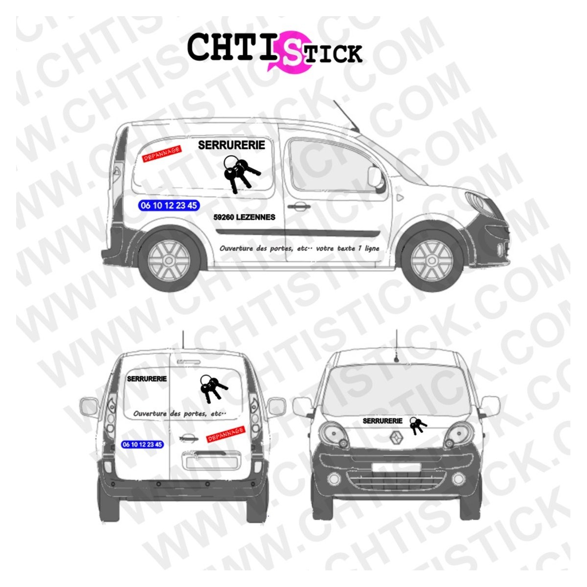 chtistick MARQUAGE VEHICULE SERRURIER